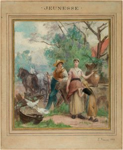 Edouard Vimont - Esquisse pour la mairie des Lilas , Jeunesse - PPP4300 - Musée des Beaux-Arts de la ville de Paris