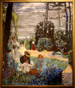 Edouard vuillard, la terrazza di vasouy, 1901 poi 1935, 01 il giardino