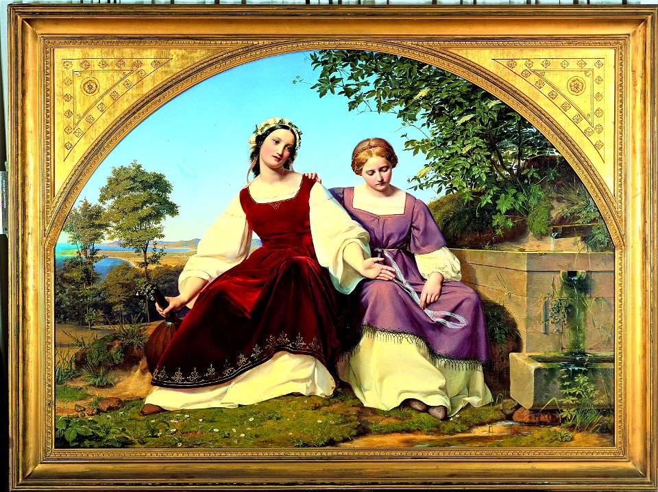 Eduard Bendeman - Two Girls at the Well - Google Art Project
