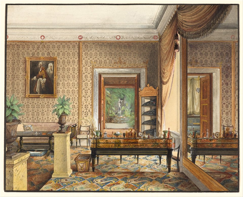 Eduard Gaertner - The Study of Prince Karl of Prussia - Google Art Project