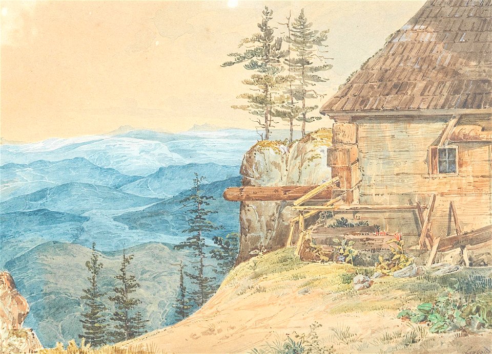 Eduard Friedrich Leybold Blick auf Gebirgslandschaft