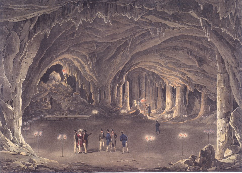 Eduard Gurk - Der große Dom in der Adelsberger Grotte - ca1834