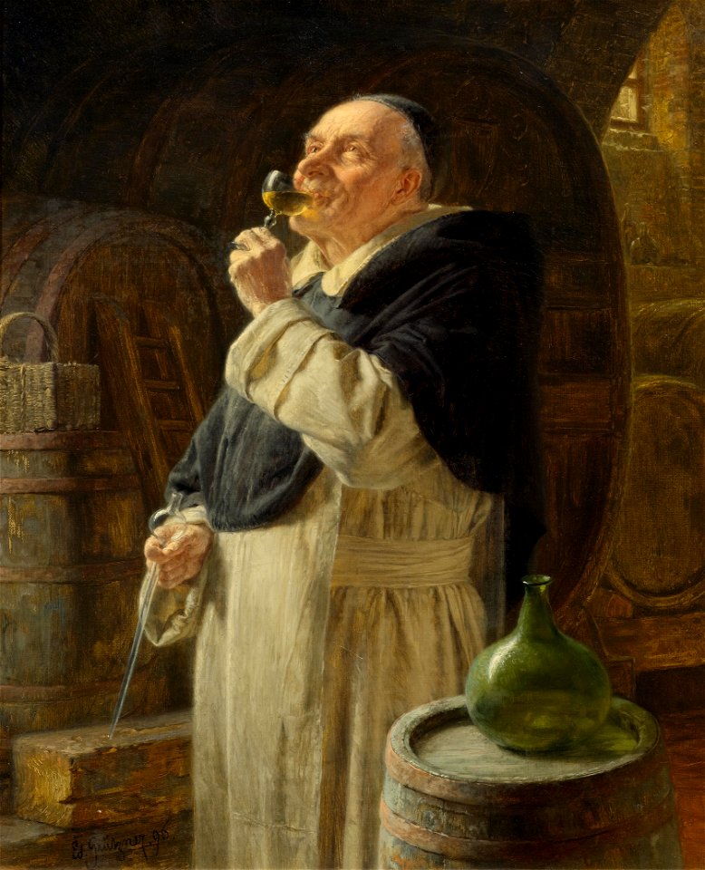 Eduard Grützner Dominikaner bei der Weinprobe 1896