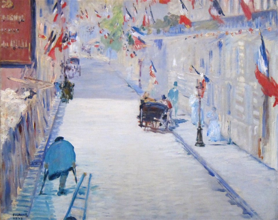 Edouard Manet The Rue Mosnier with Flags