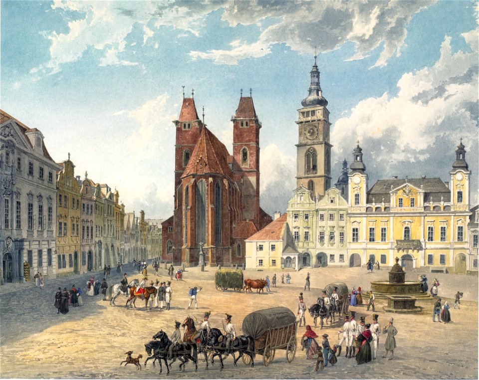 Eduard Gurk - Domkirche und bischöfliche Residenz in Königgrätz - 1836
