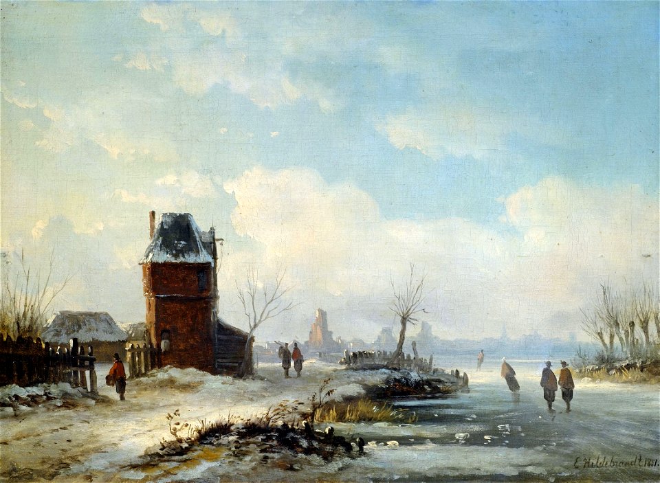 Eduard Hildebrandt Winterliche Kanallandschaft