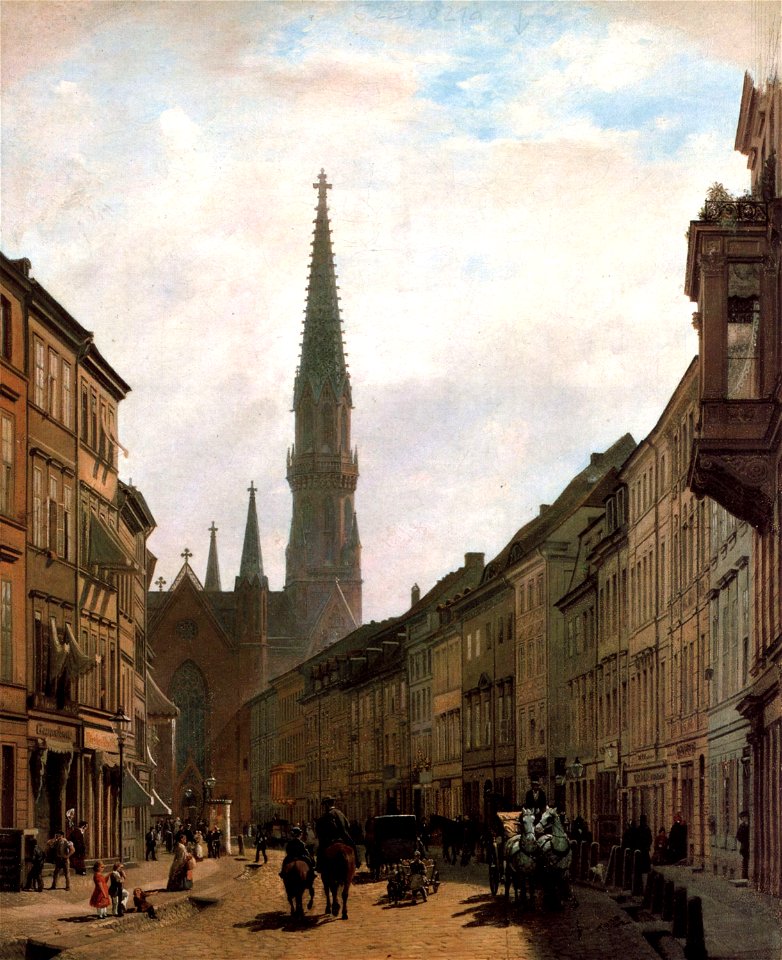Eduard Gärtner, Gemälde von 1863, Berlin, Brüderstraße und Petrikirche