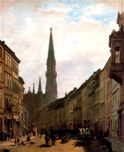 Eduard Gärtner, Gemälde von 1863, Berlin, Brüderstraße und Petrikirche