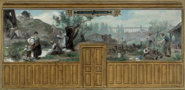 Edouard Vimont - Esquisse pour la mairie d'Arcueil-Cachan , Les travaux d'Arcueil - PPP4298 - Petit Palais