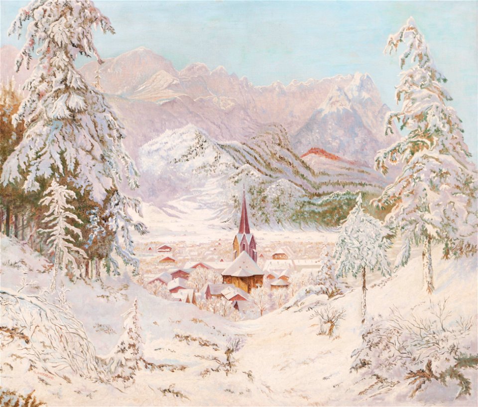 Eduard Kasparides Blick auf Garmisch-Partenkirchen