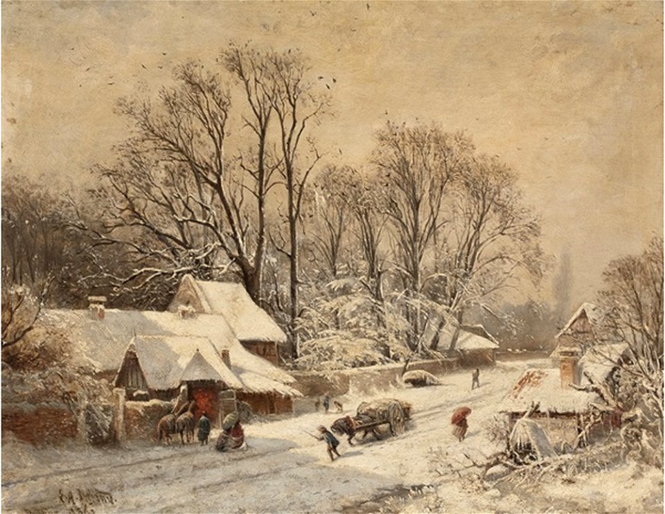 Eduard A. Ireland, Pempelforterstraße mit Blick auf den Malkastengarten, 1860