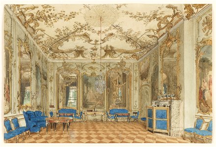 Eduard Gaertner - Concert Room of Sanssouci Palace, Potsdam, Germany - Google Art Project
