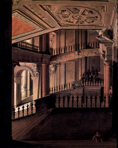 Eduard Gaertner - Staircase in the Berlin Palace - WGA08480. Free illustration for personal and commercial use.