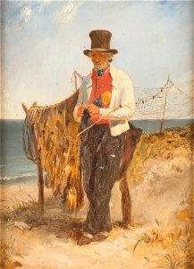 Eduard Pistorius (attr) Strickender Strandwächter