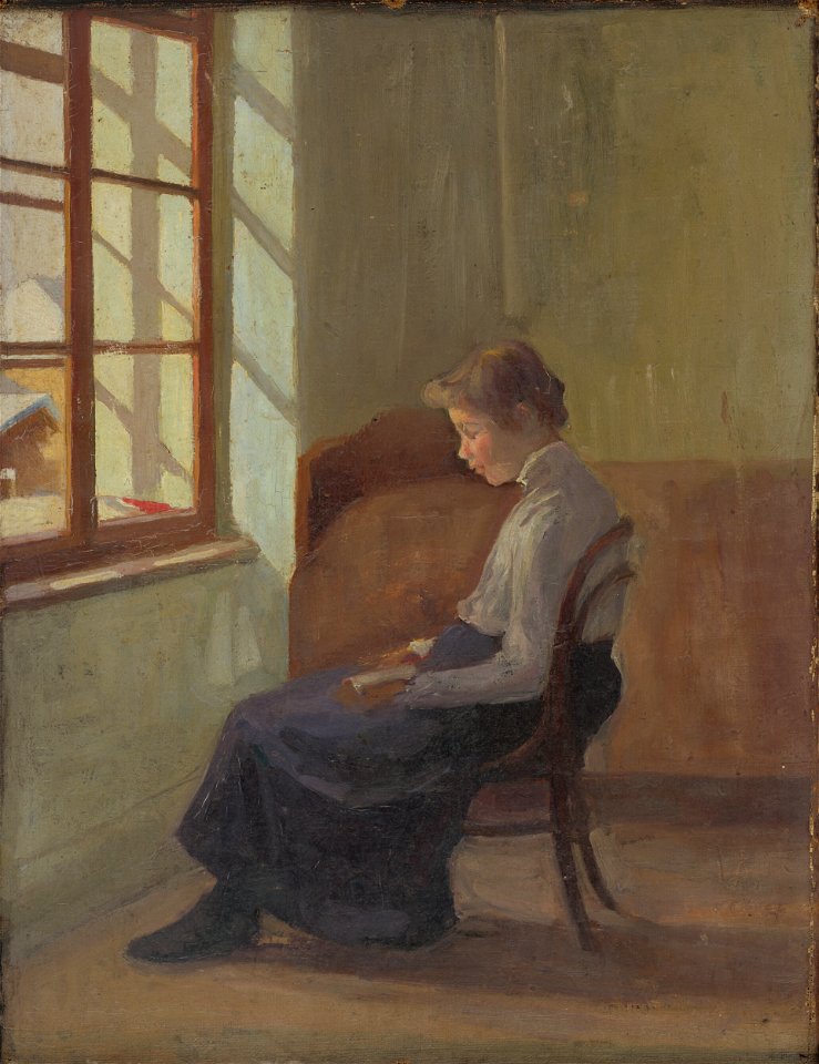 Eduard Putra - Woman Reading at the Window - O 764 - Slovak National Gallery