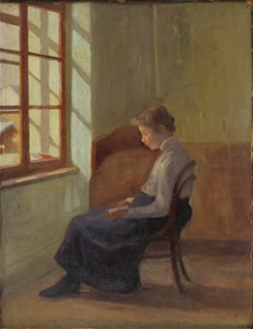 Eduard Putra - Woman Reading at the Window - O 764 - Slovak National Gallery