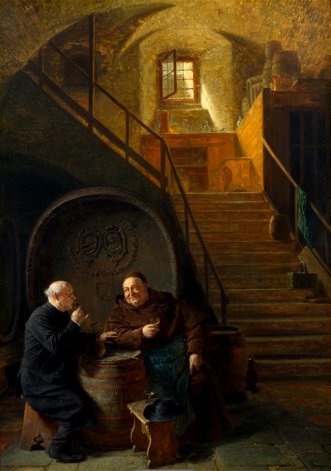 Eduard Grützner Besuch im Weinkeller 1906