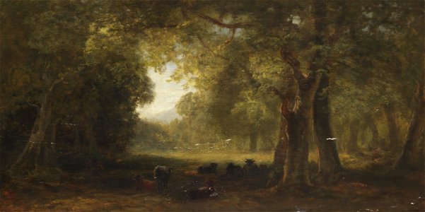 Eduard Schleich dÄ Waldlandschaft mit ruhenden Kühen