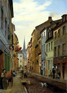 Eduard Gaertner - The Parochialstrasse in Berlin - WGA08484. Free illustration for personal and commercial use.