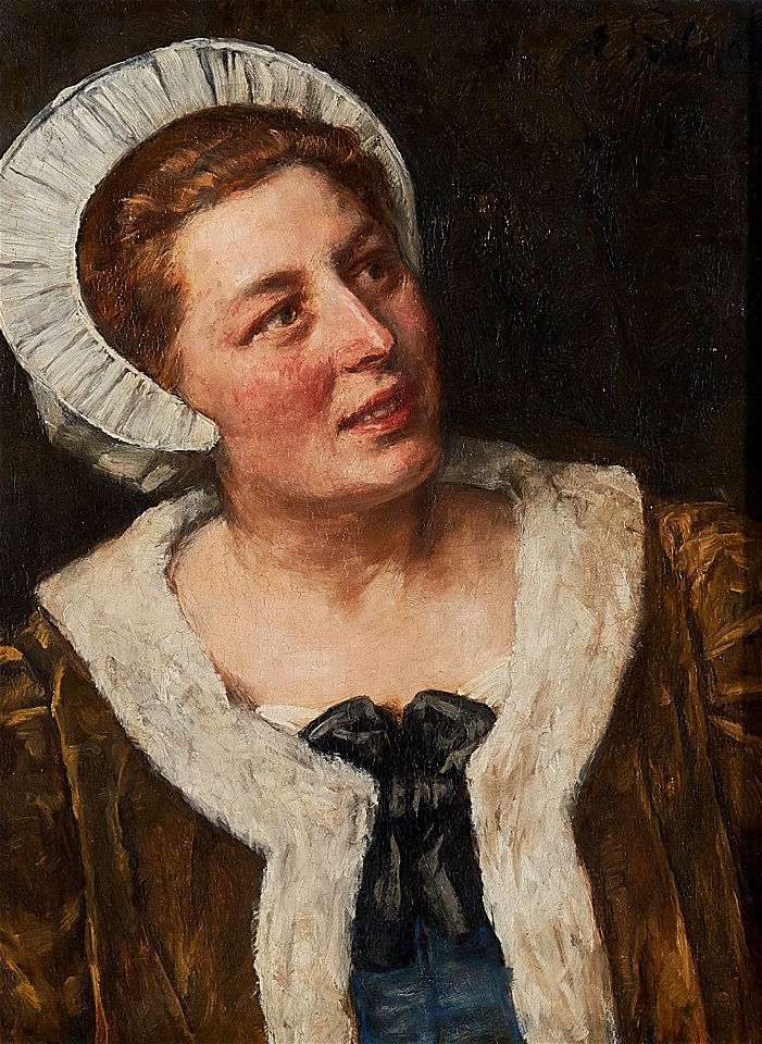 Eduard von Gebhardt Bildnis einer Frau im historischen Kostüm