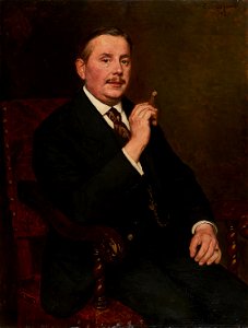 Eduard von Gebhardt Bildnis eines Herren mit Zigarre 1920
