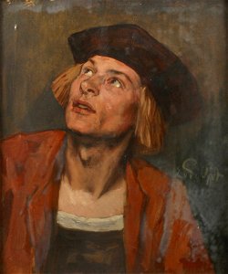 Eduard von Gebhardt Porträt in historischem Kostüm