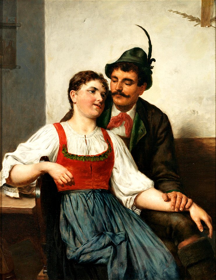 Eduard Kasparides Junges Paar in Tracht