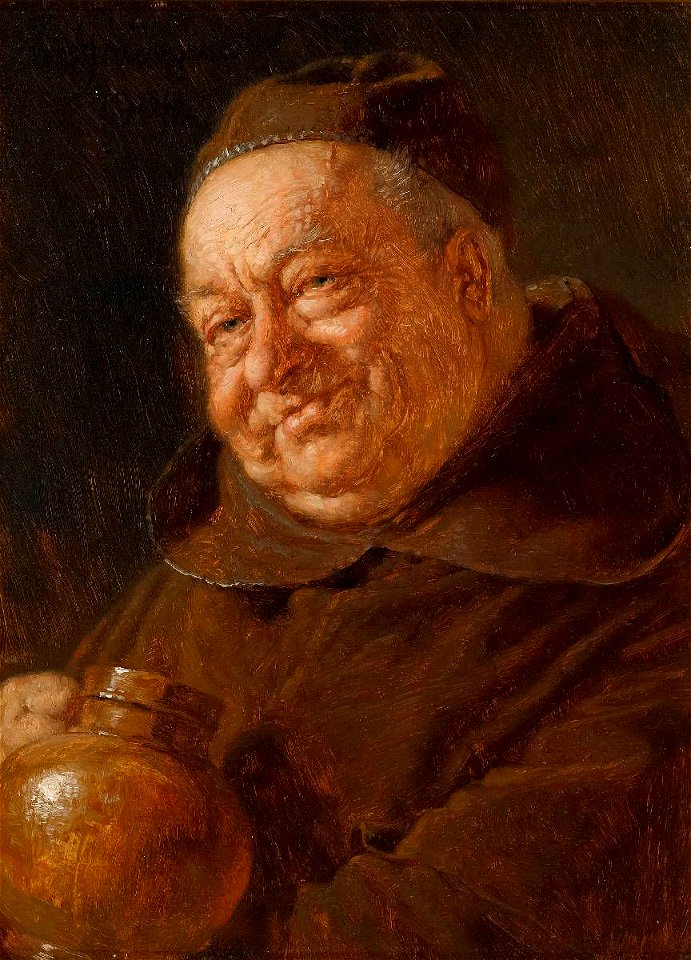 Eduard von Grützner - Mönch mit irdenem Krug