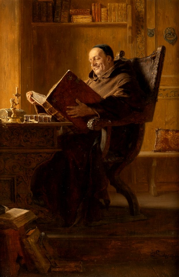 Eduard von Grützner Studierender Mönch 1890