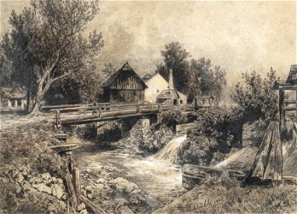 Eduard Peithner von Lichtenfels Mühle am Bach