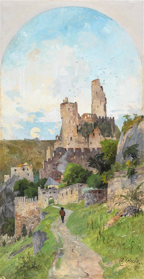 Eduard Zetsche Blick auf die Ruine Dürnstein 1893