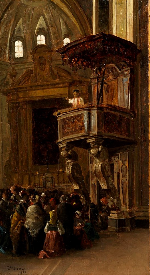 Eduardo Dalbono Kircheninterieur 1