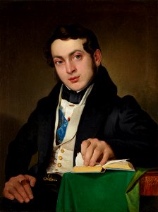 Eduard Ritter - Sitzender junger Mann in schwarzem Rock - 5028 - Österreichische Galerie Belvedere