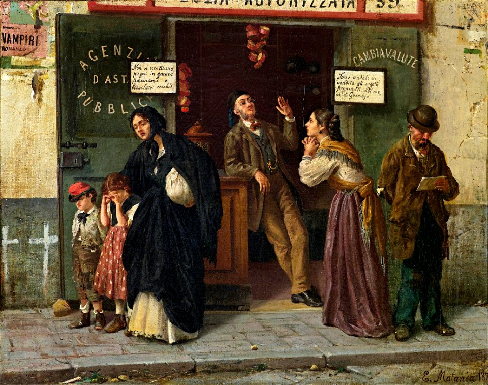Eduardo Matania Beim Pfandleiher 1870s