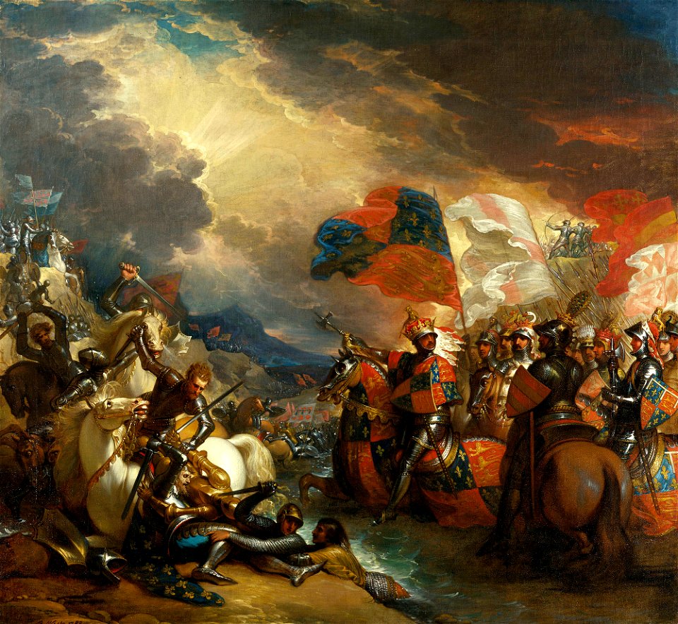 Eduardo III cruzando el Somme, por Benjamin West