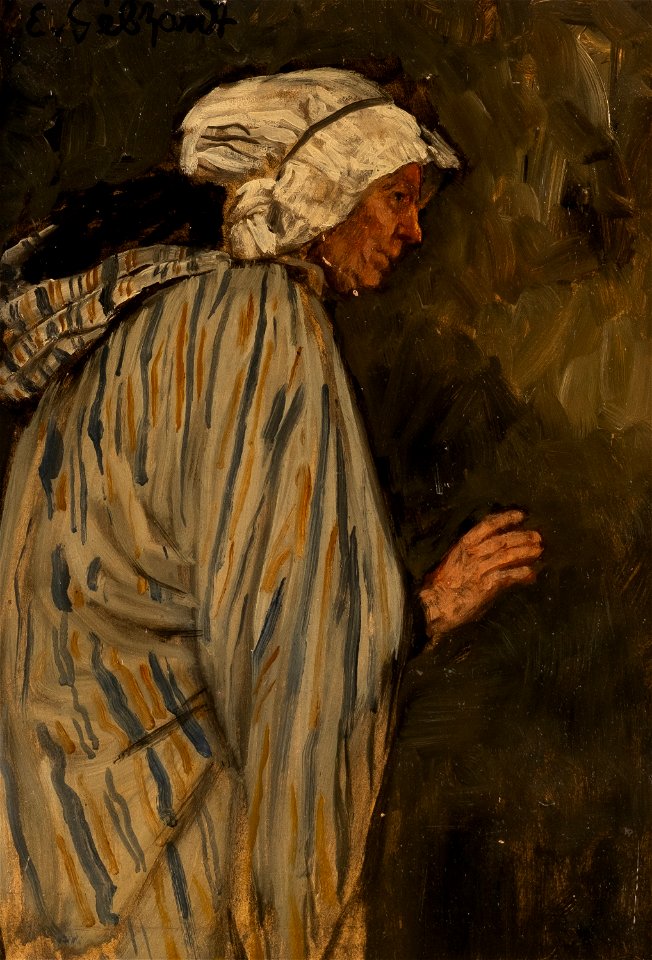 Eduard von Gebhardt Dame mit Spitzenhaube