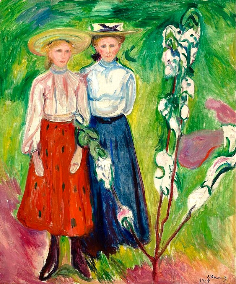 Edvard Munch - 1905 - Two Girls under an Apple Tree in Bloom - Boijmans 2426 (MK)