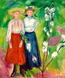 Edvard Munch - 1905 - Two Girls under an Apple Tree in Bloom - Boijmans 2426 (MK)
