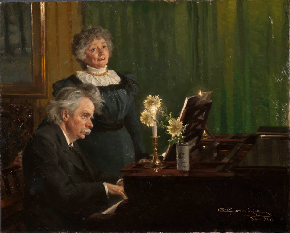 Edvard Grieg accompanying his Wife (Peder Severin Krøyer) - Nationalmuseum - 18575