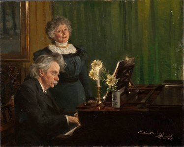 Edvard Grieg accompanying his Wife (Peder Severin Krøyer) - Nationalmuseum - 18575