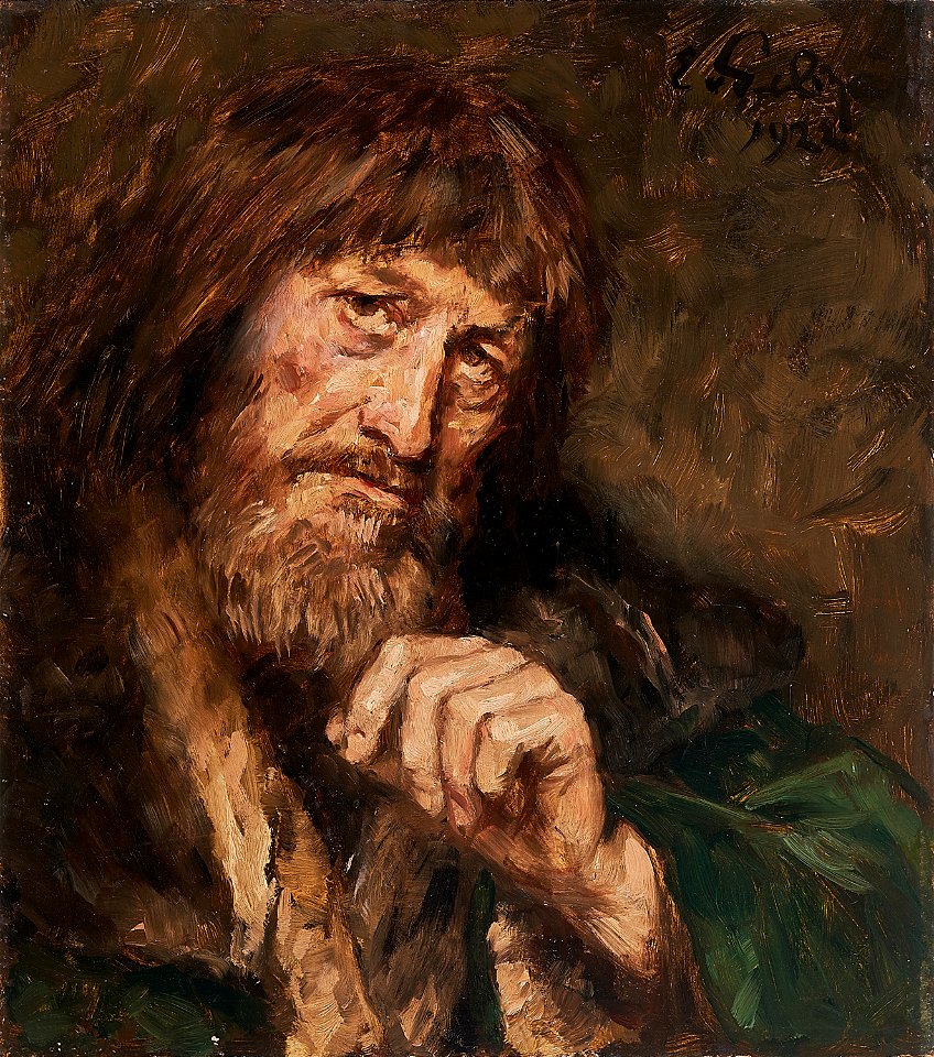 Eduard von Gebhardt Sinnender Mann mit Bart 1922