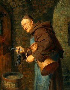 Eduard von Grützner - A cellarer with a bunch of keys