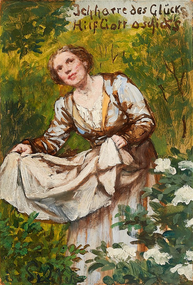 Eduard Von Gebhardt Junge Frau Im Garten - Free Stock Illustrations 