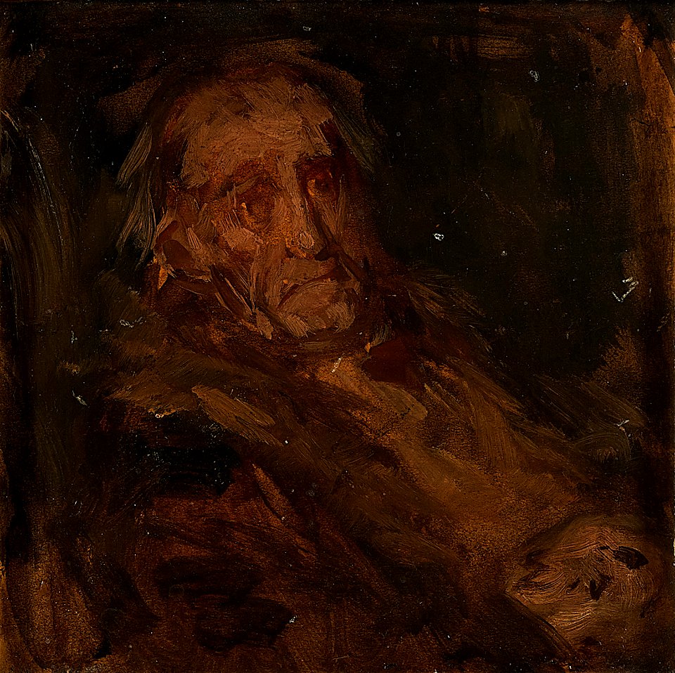 Eduard von Gebhardt Studie eines alten Mannes im Lehnstuhl