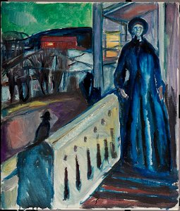 Edvard Munch - On the Veranda Stairs - MM.M.00454 - Munch Museum. Free illustration for personal and commercial use.