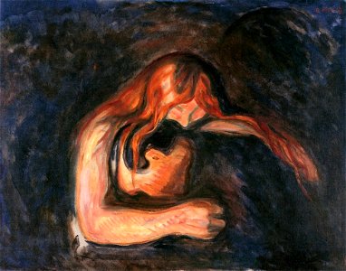 Edvard Munch - Vampire (1917), Sammlung Würth. Free illustration for personal and commercial use.