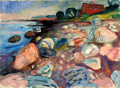 Edvard Munch - Shore with Red House - Google Art Project. Free illustration for personal and commercial use.