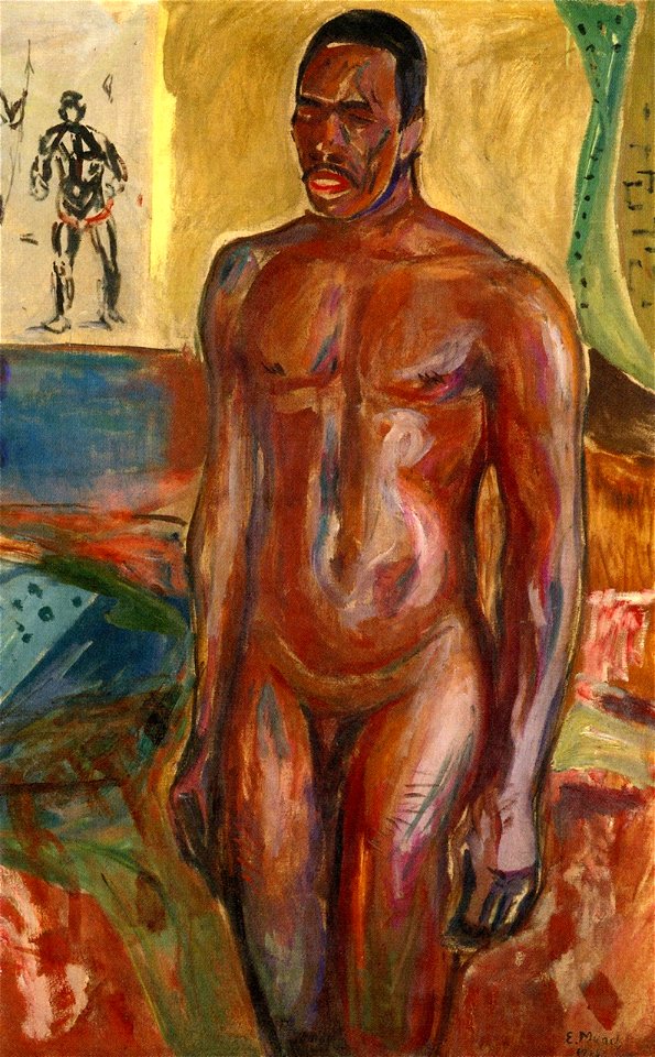 Edvard Munch - Standing Naked African (1916)