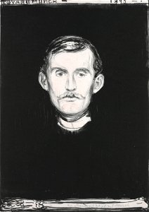 Edvard Munch - Self-Portrait with Skeleton Arm - Google Art Project. Free illustration for personal and commercial use.