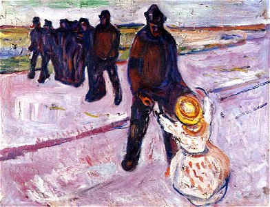 Edvard Munch - Worker and Child. Free illustration for personal and commercial use.